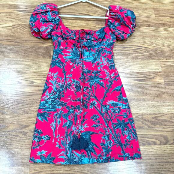 CARA CARA Flirty GIGI MINI SUN DRESS IN PINK HERON WATERMELON SZ XXS - Picture 10 of 10